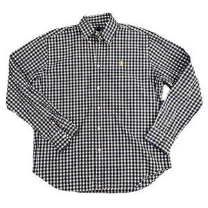 Ralph Lauren Men’s Button Up Shirt Size XL Blue White Gingham Plaid Pony Casual